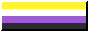 Non-binary pride! An 88x31 button depicting the non-binary flag