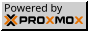 Powered by Proxmox! An 88x31 button depicting the logo of the company Proxmox with the words “powered by” above it